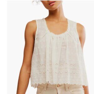 new FREE PEOPLE Marina Eyelet Tank / Clean Ivory 266 2S7